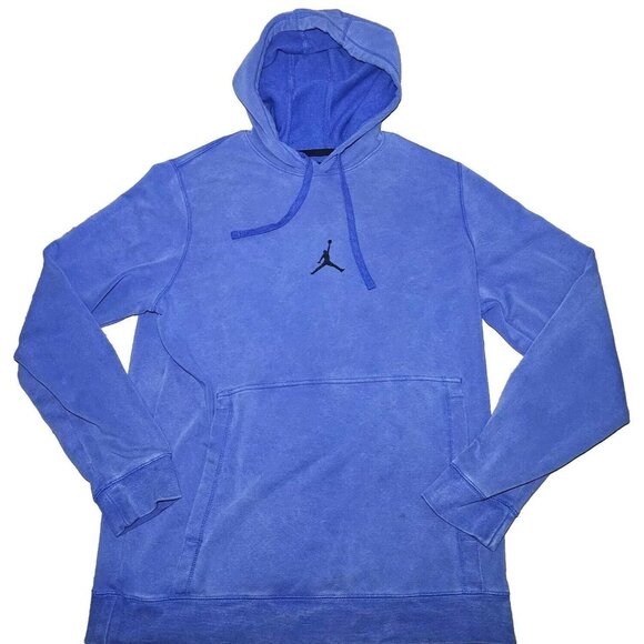 Nike AIR JORDAN Mens Pullover Dri-Fit Hoodie Jumpman Logo Streetwear MEDIUM Blue - Picture 11 of 11